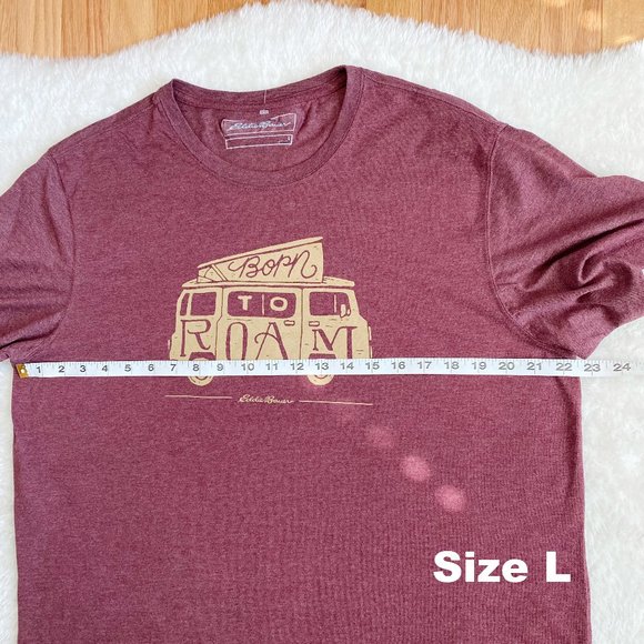 Eddie Bauer, NWOT,Men's Short Sleeve Graphic T-Shirt, Burgundy, Size L / 2XL - Picture 5 of 10
